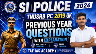 TNUSRB PC 2019 PYQ GK |TAF POLICE | TAF