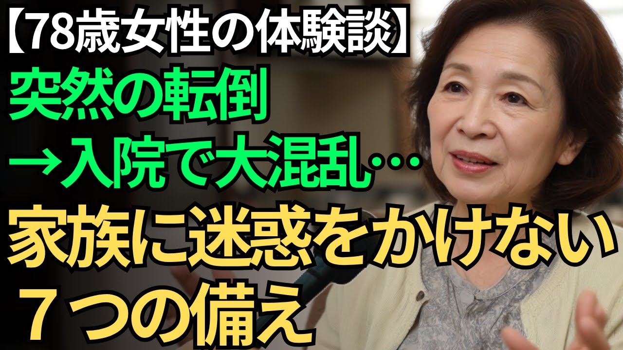 【78歳女性が伝えたい】突然の入院でわかった…家族に迷惑をかけないための７つの備え｜いざというときに慌てないために準備できること