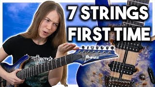 Playing 7 String Guitar for the First Time!