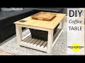 DIY Farmhouse Coffee Table With Storage & Decorated in Homemade Chalk Paint