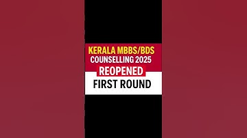 Kerala MBBS/BDS Counselling 2025 Reopened | KEAM First Round Update #kerala