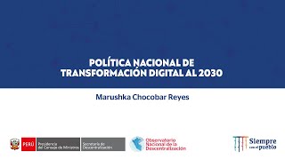 Política Nacional de Transformación Digital al 2030