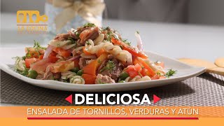 ENSALADA DE TORNILLOS, VERDURAS Y ATÚN- screw salad, vegetables and tuna