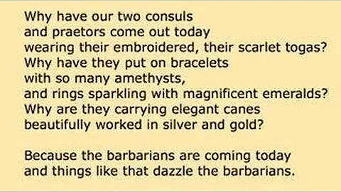 CAVAFY: Waiting for the Barbarians