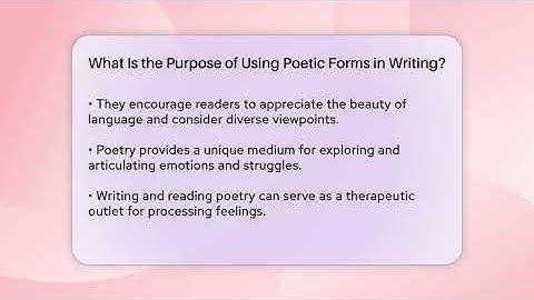 What Is the Purpose of Using Poetic Forms in Writing? - The Prose Path