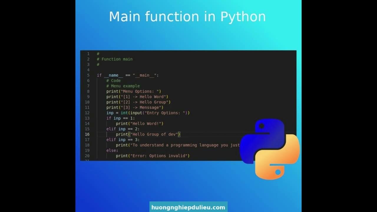 Main Function trong Python: Hiểu và Ứng Dụng - YouTube