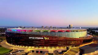 Optus Stadium Sunset Drone shots 