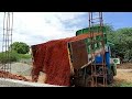 Dump truck unloading sand ashok leyland tipper