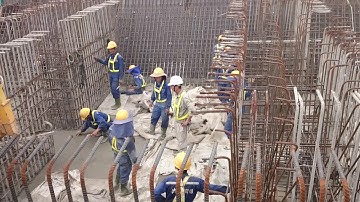 Đổ bê tông khối đúc đỉnh trụ K0-P7 / Casting concrete pier table K0-P7 part 5