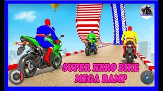SuperHero Bike Mega Ramp GamePlay New android Games 2022 | Gameru Bros screenshot 3