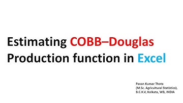 Cobb Douglas production function in Excel