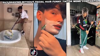 Seorang pria acak mencukur tanpa rambut wajah Kompilasi Meme TikTok yang lucu