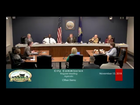Leavenworth Kansas Live Stream City Commission Regular Meeting November 13, 2018