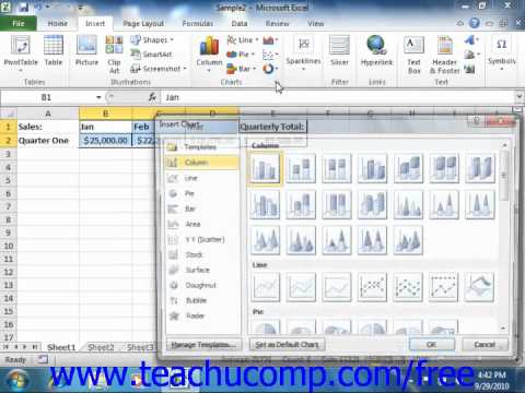 Excel 2010 Tutorial Creating Charts Microsoft Training Lesson 20.1