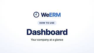 [WeERM] Admin Guide 05. Dashboard
