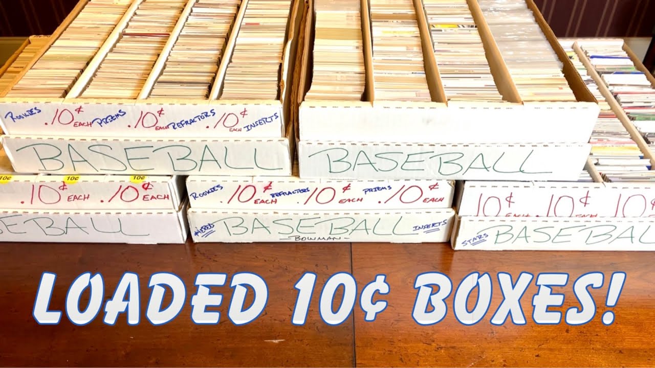 I BOUGHT FIVE FULL 10 CENT BARGAIN BOXES FROM A CARD SHOW DEALER! - YouTube