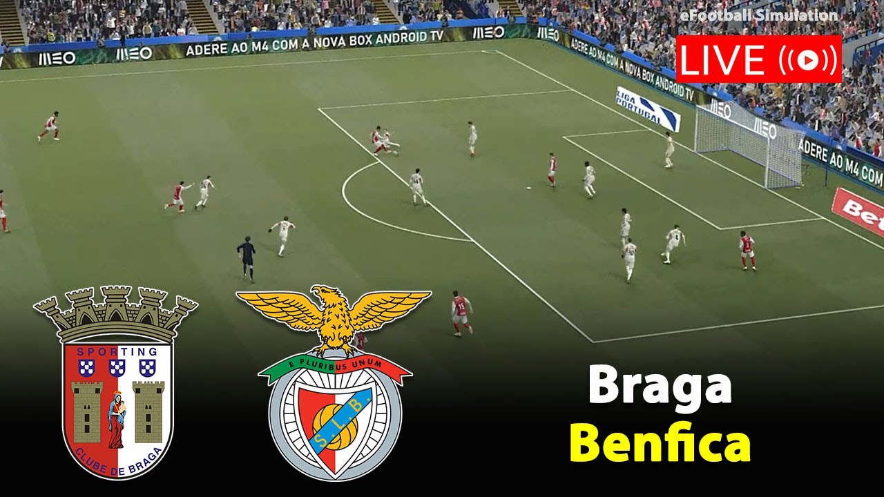 🔴Live- Braga vs Benfica | Portuguese Primeira Liga 2025/26 Match | PES21 Game Simulation