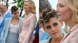 Kristen Stewart and Cate Blanchett at Cannes for the press conference of the Jury 2018