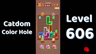 Catdom Level 606 walkthrough | Color Hole 🐱🕳️| Solutionguruji
