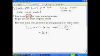 COMPOUND INTEREST QUESTION IN GCSE MATHS PAST EXAM PAPER