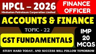 GST Fundamental MCQS | HPCL Finance Officer MCQS PDF Book | HPCL Finance officer Accounting PDF 2026