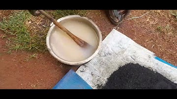 #AfricanVillageLife. How to make charcoal briquettes with charcoal dust, mud and cassava flour.
