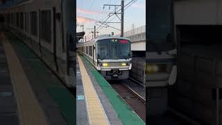 混合編成　２２１系＋２２３系森の京都QRトレイン　比叡山坂本発車