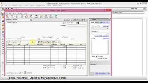 Sage Peachtree  Lesson 17  Entering Vendor Credit Memos   YouTube