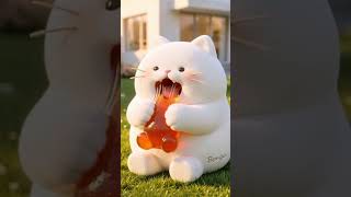 Bongo Cat Mukbang Giant Gummy Bear 🍬 #shorts