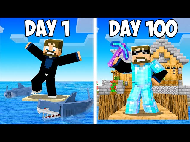 I Survived 100 Days On a Minecraft Survival Island class=