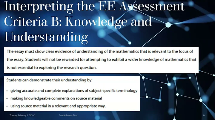 IB Math Extended Essay Video Presentation