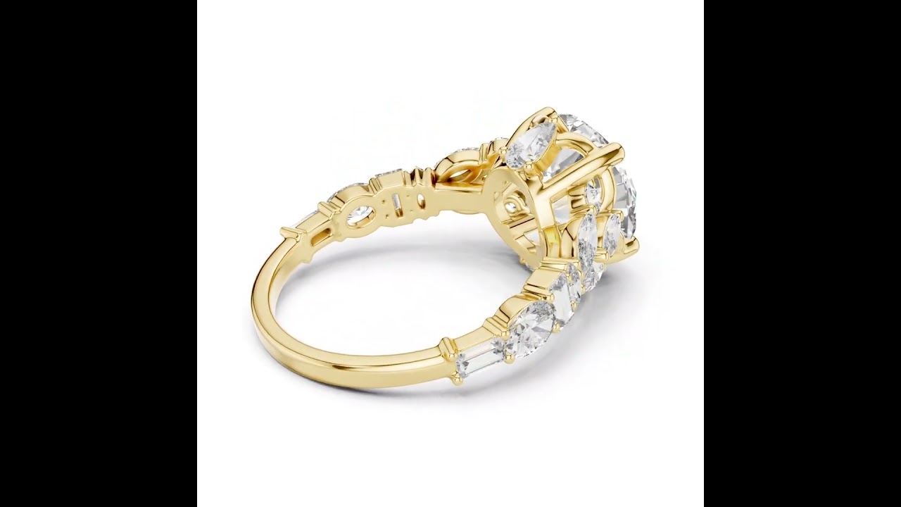 Round Cut Diamond Multi-Shape Cluster Ring
