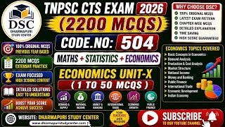 TNPSC CTS EXAM 2026-UNIT X-INDIAN ECONOMY- 1 TO 50 MCQS DETAIL EXPLANATION (2200MCQS)
