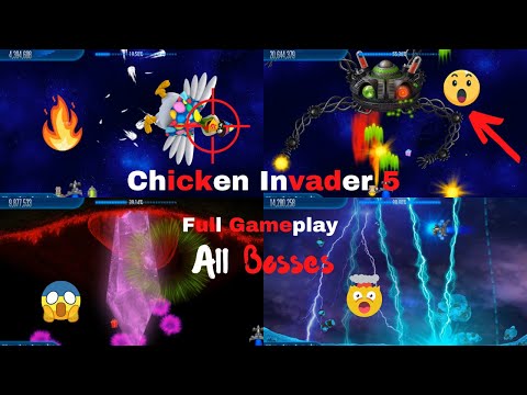 Chicken Invaders 5 All Bosses Final Boss ENDING 
