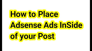 How to place adsense ads inside Post in Tamil