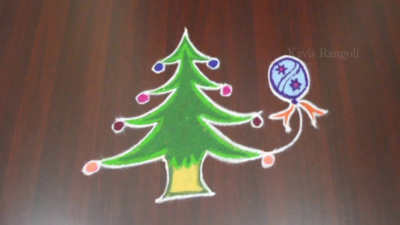 Jingle Bells Rangoli | Christmas Kolam with 5x3 Dots | Easy ...
