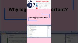 Logging in Asp.Net Core | How to Write Log | #ytshorts #dotnet #biharideveloper #freshers