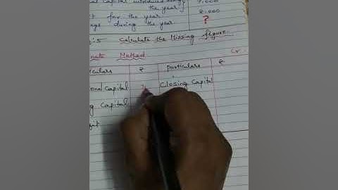 INCOMPLETE RECORDS - EX : 5 CALCULATE THE MISSING FIGURE