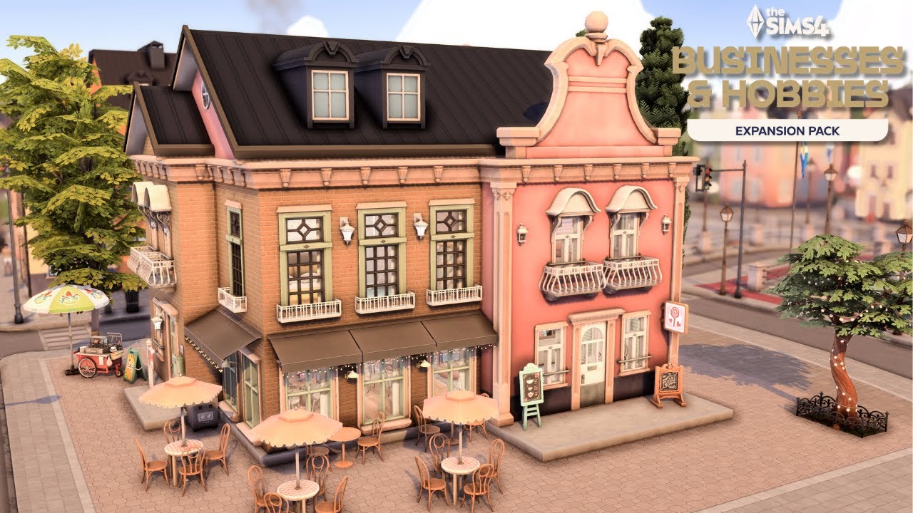 Candy Shop & Café With Apartment  🍭 Businesses & Hobbies 💼 The Sims 4 Speed Build | No CC