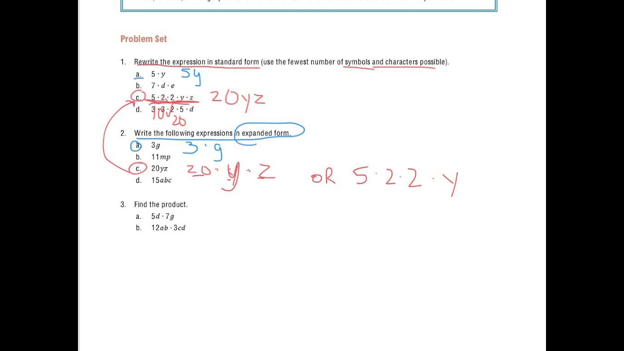 Write and Expand Multiplication Expressions (solutions, examples