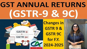 GSTR-9 GST ANNUAL RETURNS (GSTR-9 & 9C) for F.Y. 2024-2025 | Changes in GSTR 9 and GSTR 9C