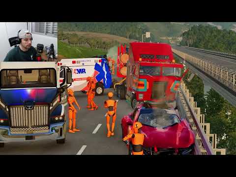 Reagindo a ACIDENTES de Carros de LUXO - BeamNG drive