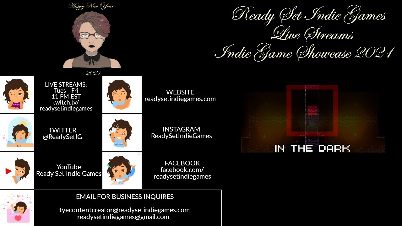 Ready Set Indie Games Live Streams: Indie Game Showcase 2021: In The Dark Demo (PC)