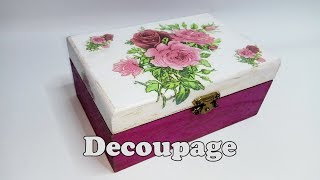 🌹Cajita de madera decorada con decoupage 🌸