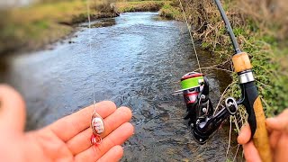 Spinning for WILD River trout! (spring Fishing)