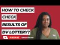 How to check dv lottery results