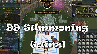 Runescape | 99 Summoning Achieved! | 1.1 Million Exp in under 14 Minutes!