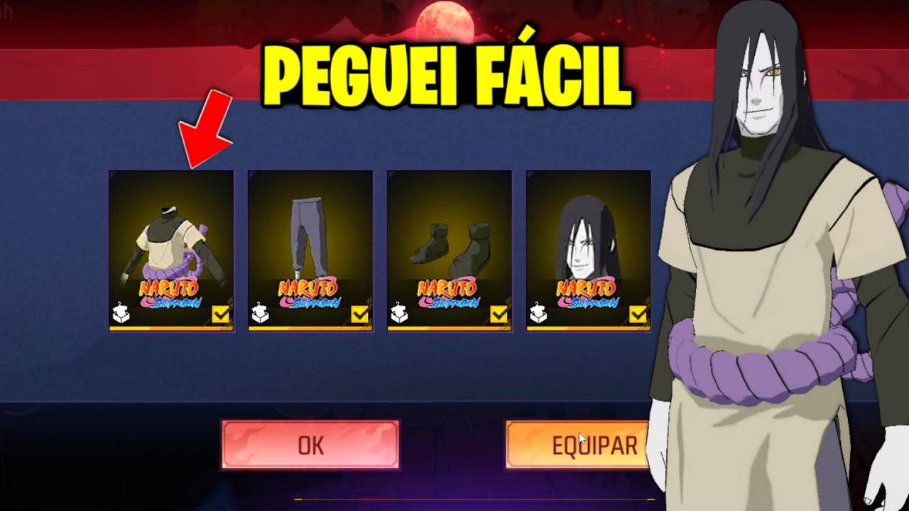 CONSEGUI PEGAR O OROCHIMARU FÁCIL E RÁPIDO NO FREE FIRE