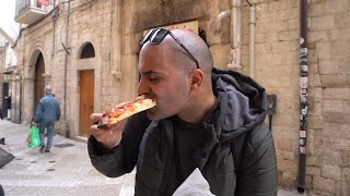 Italian Food in Puglia  FOCACCIA + ITALIAN SASHIMI + Italian street food tour in Bari, Italy