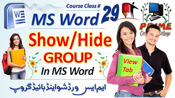 Show Hide Group in MS Word ☑️ View Tab Tutorial p29